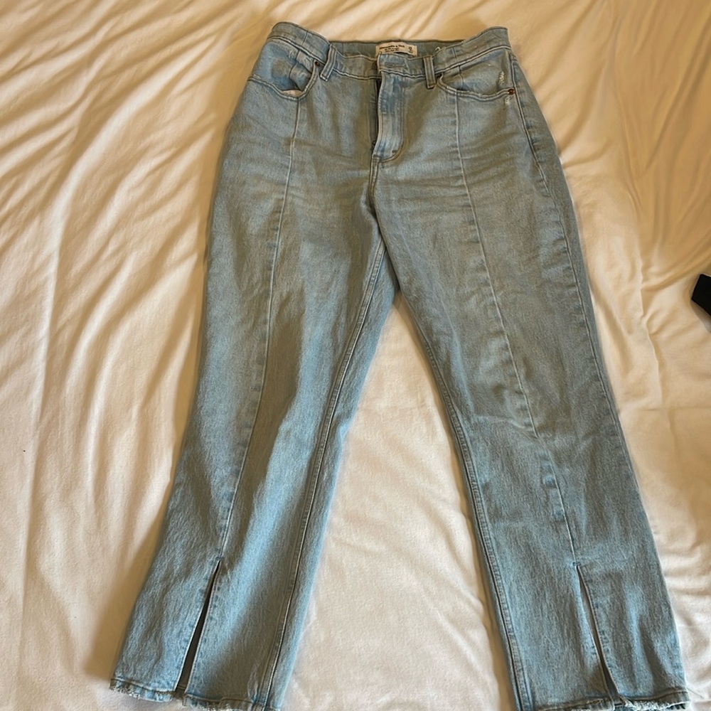 Lightwash Abercrombie and Fitch 90s straight ultra high rise jeans, curve love